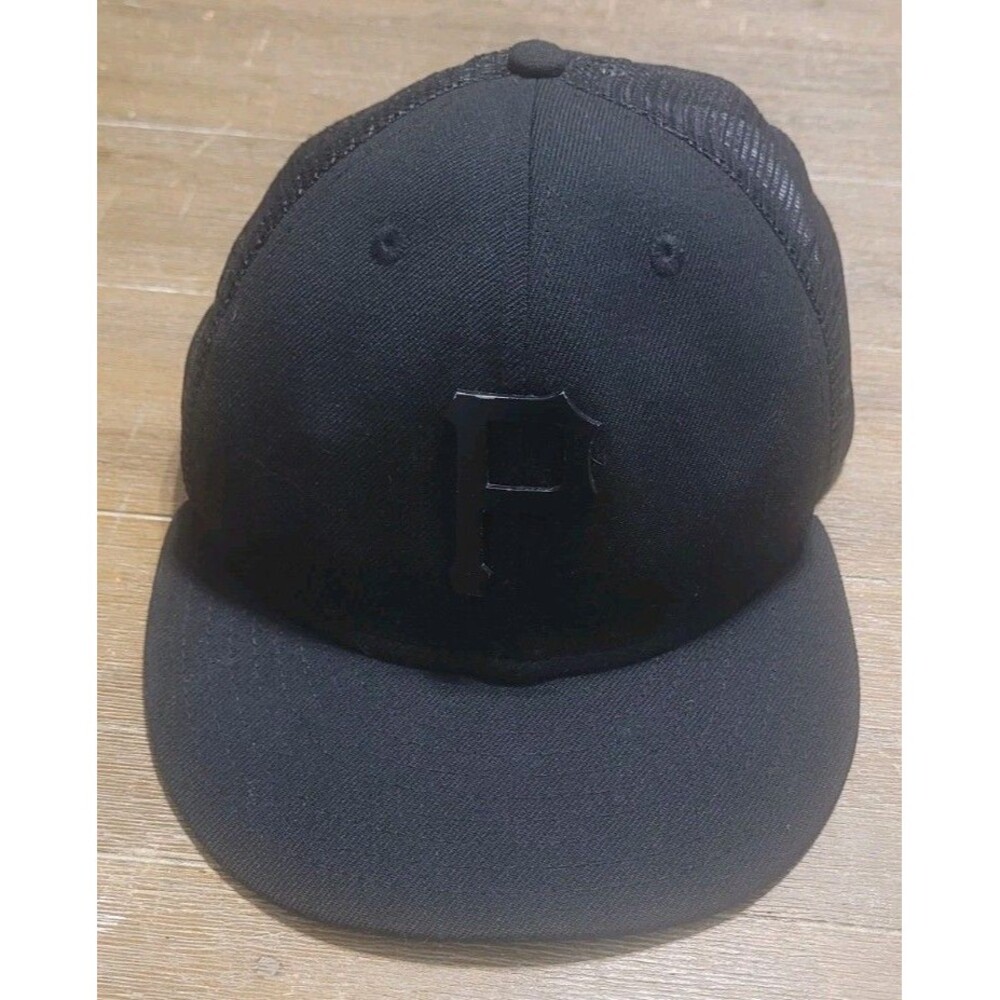 Pittsburgh Pirates New Era All Black Metal Logo Hat Snapback Cap 9Fifty MLB